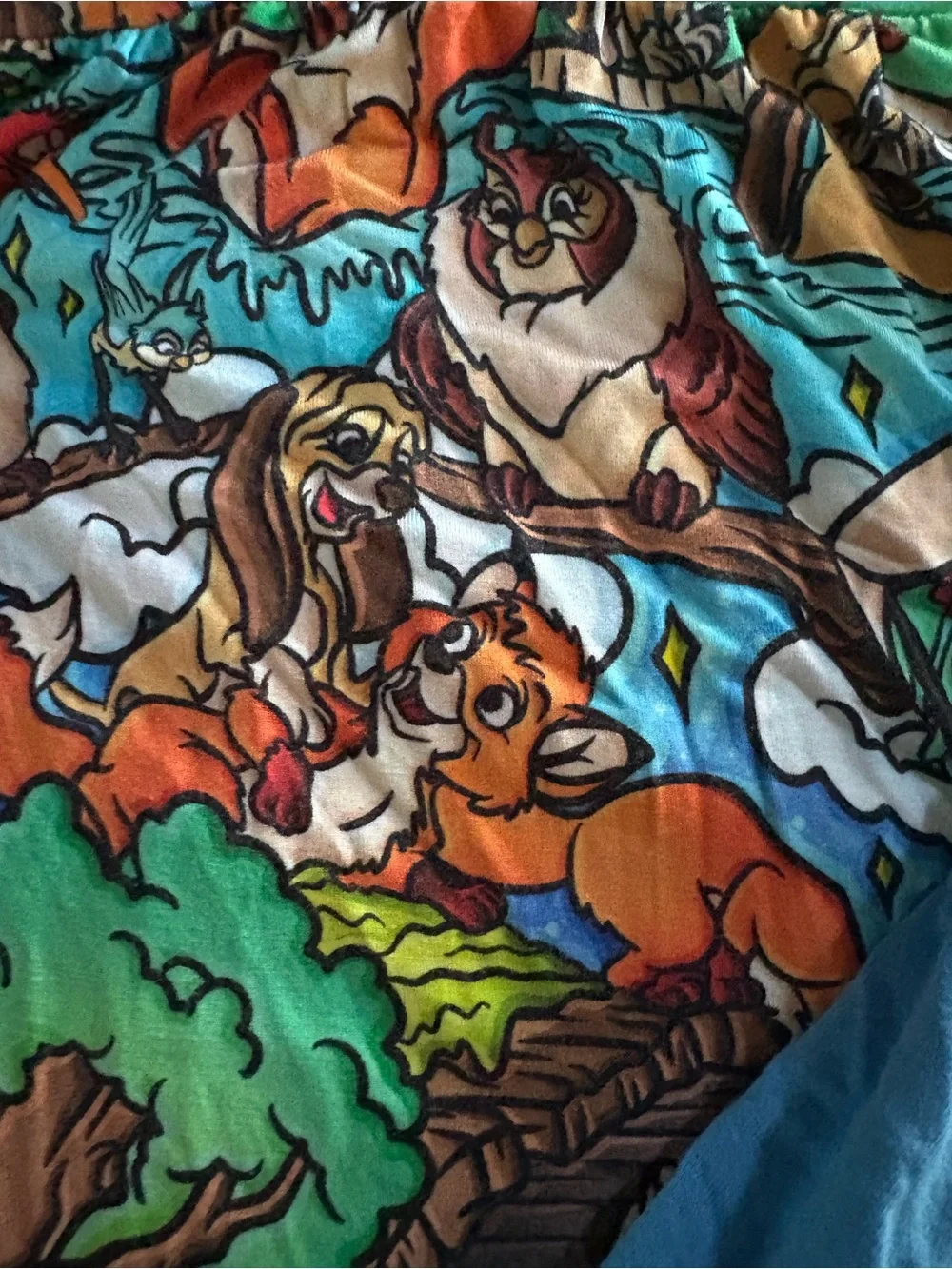 Disney Fox and the Hound Kids Woodland Character Peplum Set in Blue & Green